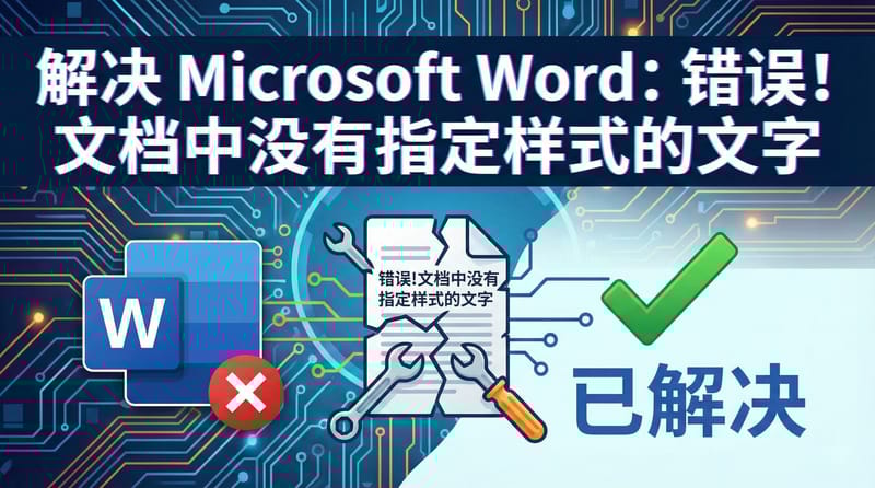 解决 Microsoft Word：错误!文档中没有指定样式的文字