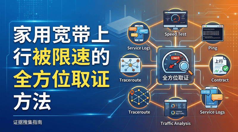 家用宽带上行被限速后的全方位取证方法